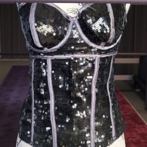 SUPER RARE GORGEOUS SEXY SEQUINS CORSET SIZE S